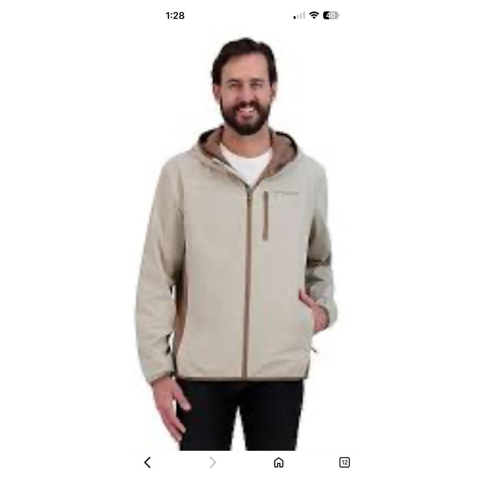 Spyder Men Stone Windbreaker Jacket Size Small Full Zip Pockets Water Resistant